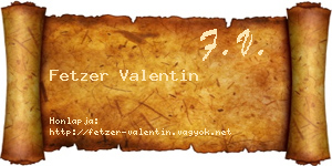 Fetzer Valentin névjegykártya